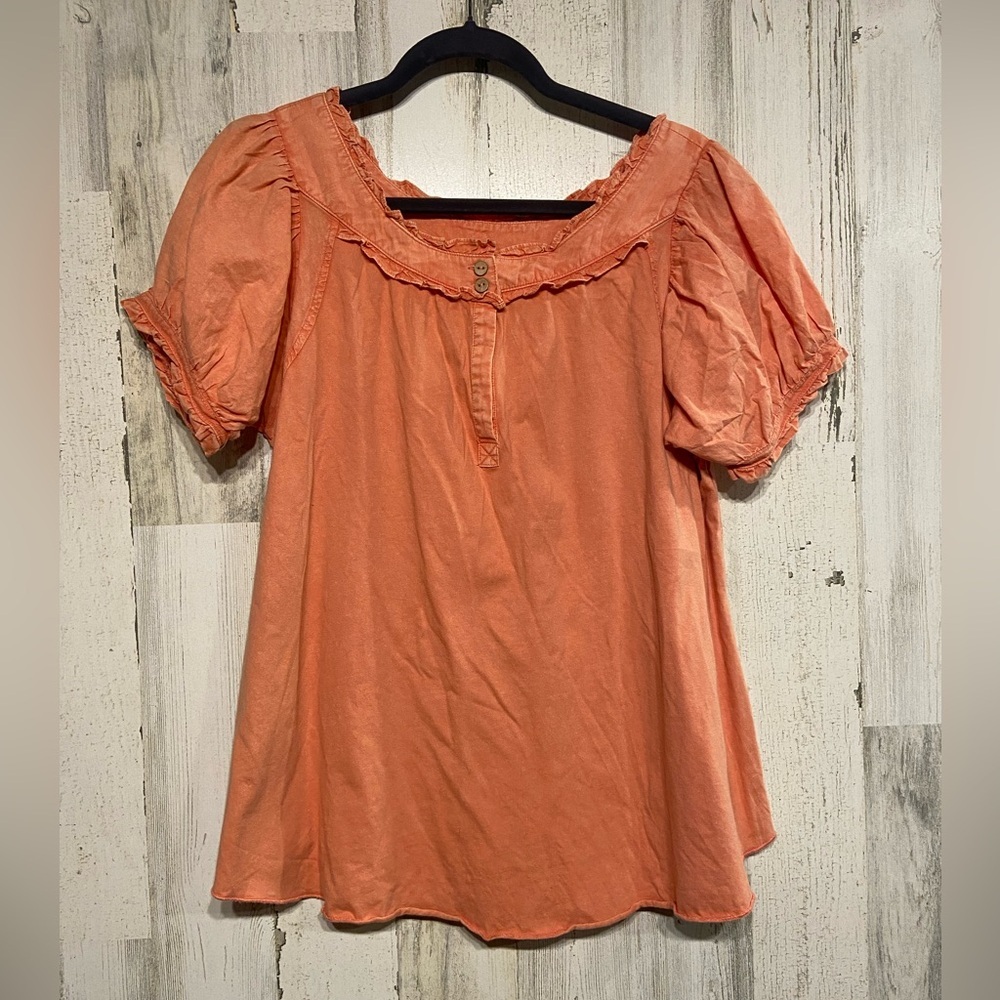 NWT Easel Pink Cotton Blouse Small